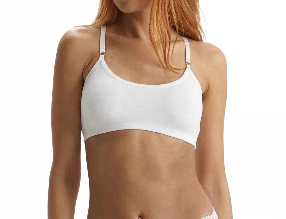 NEW COMMANDO butter & lace racer back bra in white